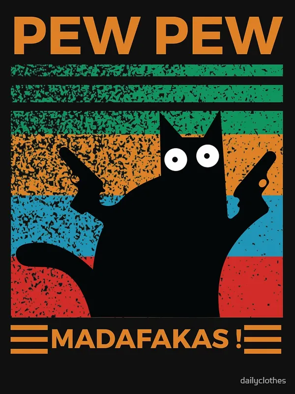 Pew_Pew_Madafakas_Summer_Cool_cat_Classic_T-Shirt