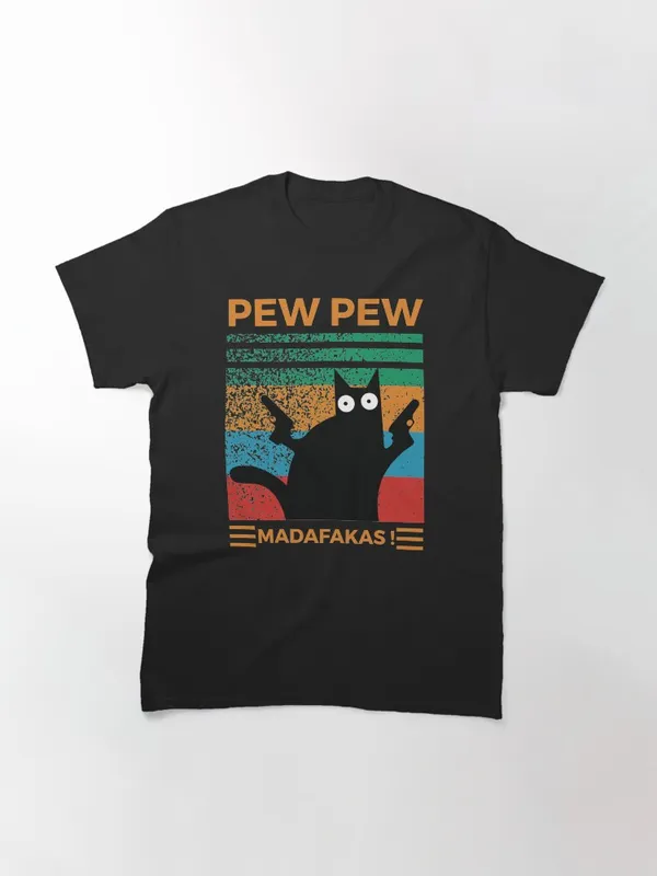 Pew_Pew_Madafakas_Summer_Cool_cat_Classic_T-Shirt