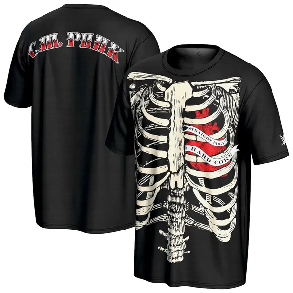 ProSphere_Black_CM_Punk_Ribcage__Round_Neck_T-Shirt_For_Men