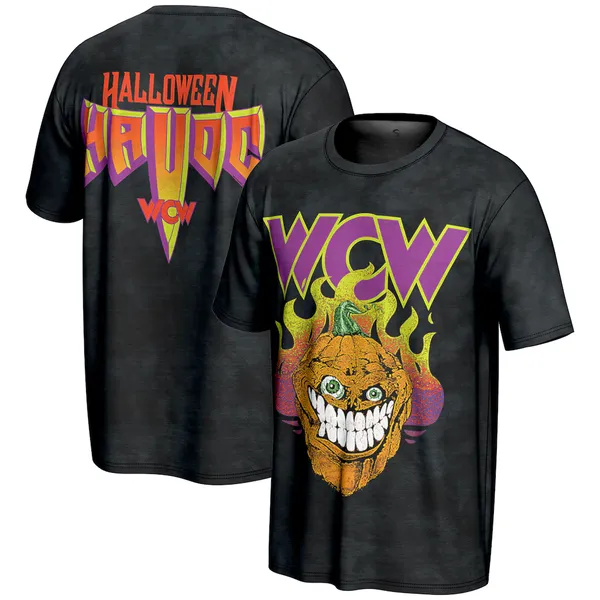 ProSphere_Black_WCW_Halloween_Havoc_Pumpkin__Round_Neck_T-Shirt_For_Men