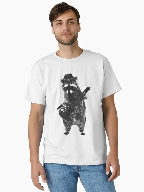 Raccoon_wielding_ukulele_Classic_T-Shirt