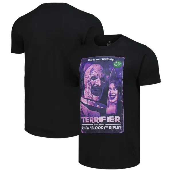 Ripple_Junction_Black_Rhea_Ripley_x_Terrifier_VHS_Cover_T-Shirt