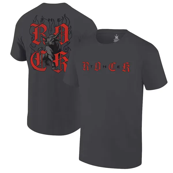 Ripple_Junction_Charcoal_The_Rock_Bull_and_Flames_T-Shirt