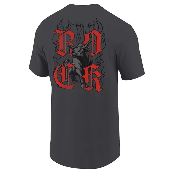 Ripple_Junction_Charcoal_The_Rock_Bull_and_Flames_T-Shirt