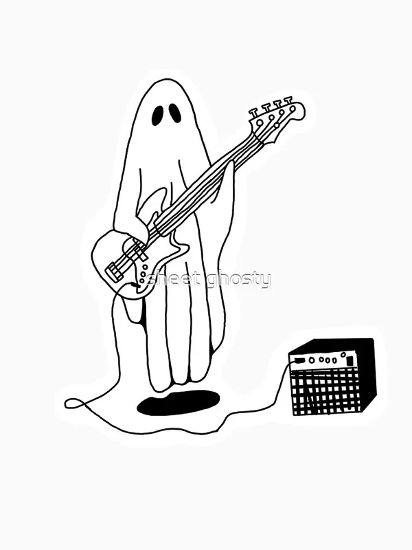 Sheet_Ghost_Playing_Bass_Classic_T-Shirt