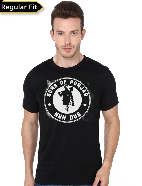 Sons_Of_Punjab_Hun_Dus_Black_T-Shirt