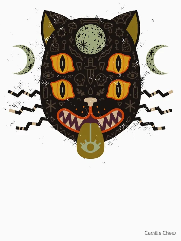 Spooky_Cat_Classic_T-Shirt