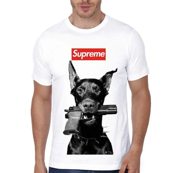 Supreme_Pistol_Dog_White_T-Shirt