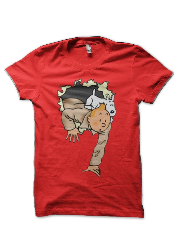 Tintin_Window_Red_Half_Sleeve_T-Shirt