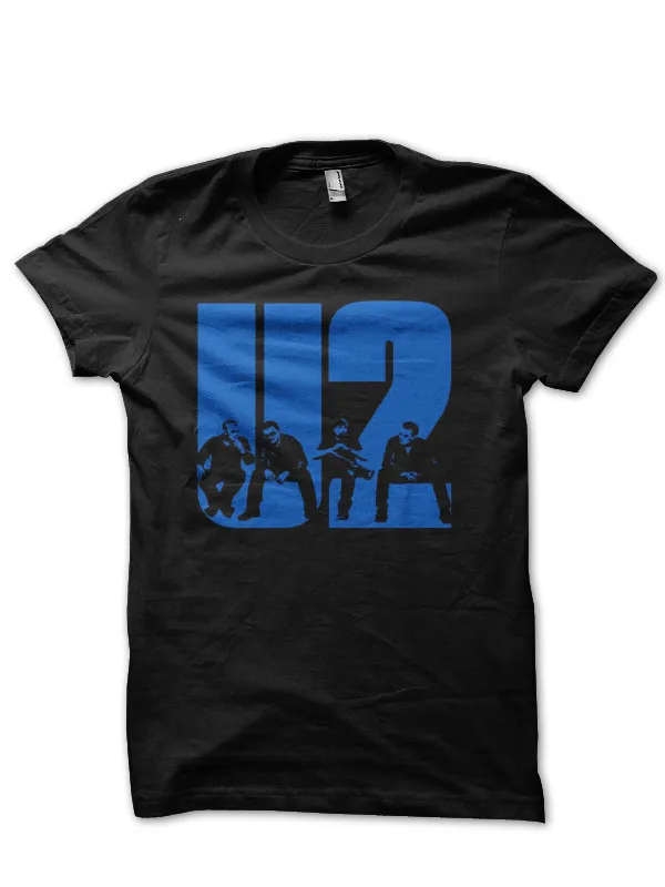 U2_Black_Half_Sleeve_T-Shirt