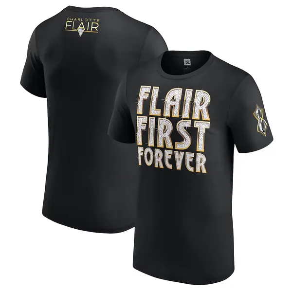 WWE_Black_Charlotte_Flair_Women's_Royal_Rumble_2025_Winner_T-Shirt