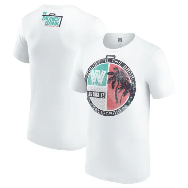 White_Money_in_the_Bank_2025_LA_Palm_Tree_T-Shirt