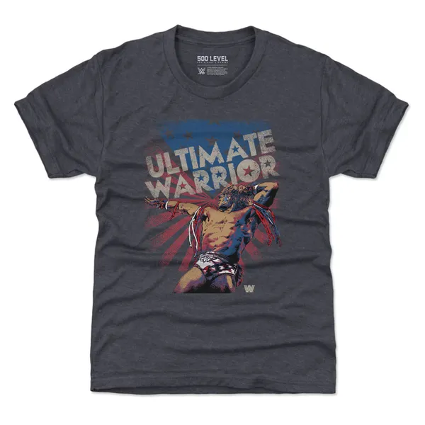 Youth_500_Level_Heather_Navy_The_Ultimate_Warrior_American_Flag_Tri-Blend_T-Shirt