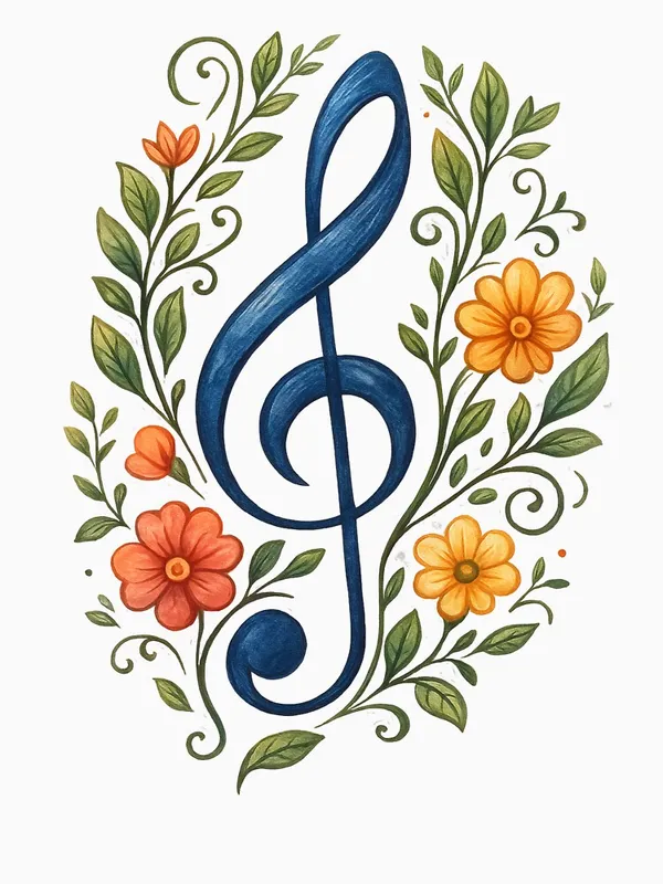 treble_clef_floral_Classic_T-Shirt