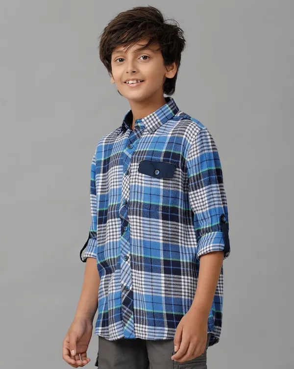 Cotton_Houndstooth_Checks_Contrast_Inside_Neck_Band_N_Placket_Bone_Pocket_Roll_Up_Shirt