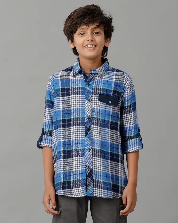 Cotton_Houndstooth_Checks_Contrast_Inside_Neck_Band_N_Placket_Bone_Pocket_Roll_Up_Shirt