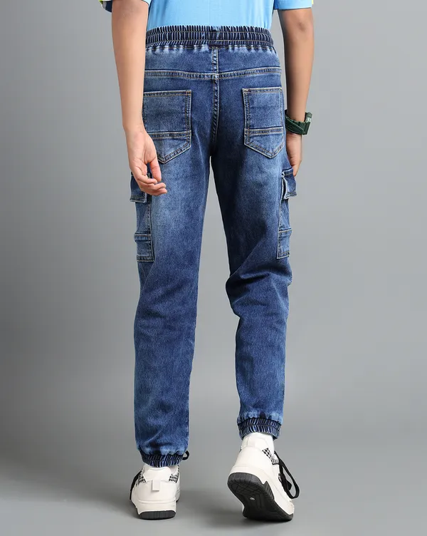 Under_Fourteen_Only_Boys_Dark_Blue_Cargo_Denim_Joggers_|_Cargo_Fit_Stretch_Denim_Jeans_with_Elastic_Waist_&_Drawstring_for_Kids