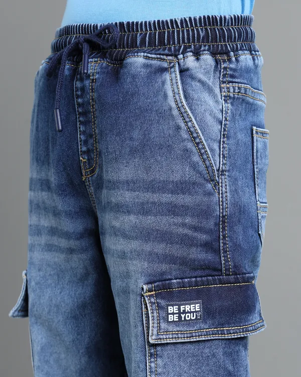 Under_Fourteen_Only_Boys_Dark_Blue_Cargo_Denim_Joggers_|_Cargo_Fit_Stretch_Denim_Jeans_with_Elastic_Waist_&_Drawstring_for_Kids