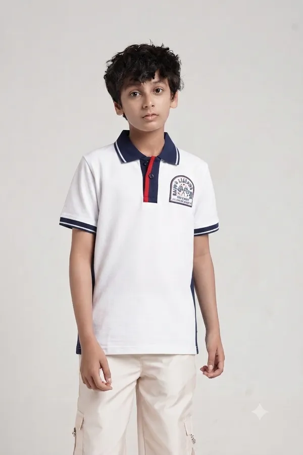 Under_Fourteen_Only_Boys_White_Solid_Polo_T-Shirt_|_Half_Sleeves_Regular_Fit_Cotton_Pique_Tee_with_Contrast_Panels_&_Chest_Embroidery_for_Kids