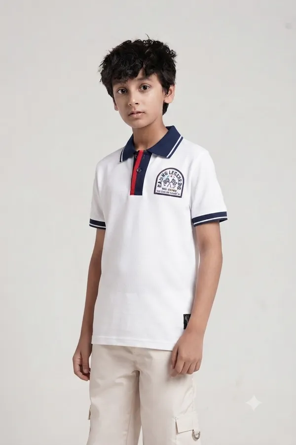 Under_Fourteen_Only_Boys_White_Solid_Polo_T-Shirt_|_Half_Sleeves_Regular_Fit_Cotton_Pique_Tee_with_Contrast_Panels_&_Chest_Embroidery_for_Kids