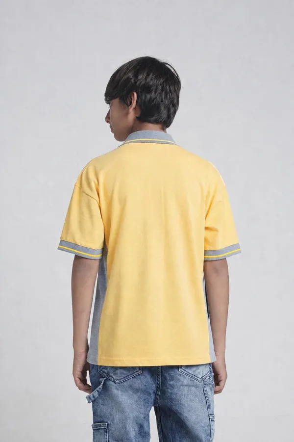 Under_Fourteen_Only_Boys_Yellow_Solid_Polo_T-Shirt_|_Half_Sleeves_Regular_Fit_Cotton_Pique_Tee_with_Contrast_Panels_&_Chest_Embroidery_for_Kids