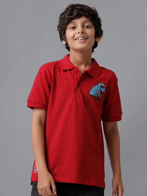 Cranber_Boys_Half_Sleeve_Polo_T-Shirt_With_Make_Some_Noise_Print