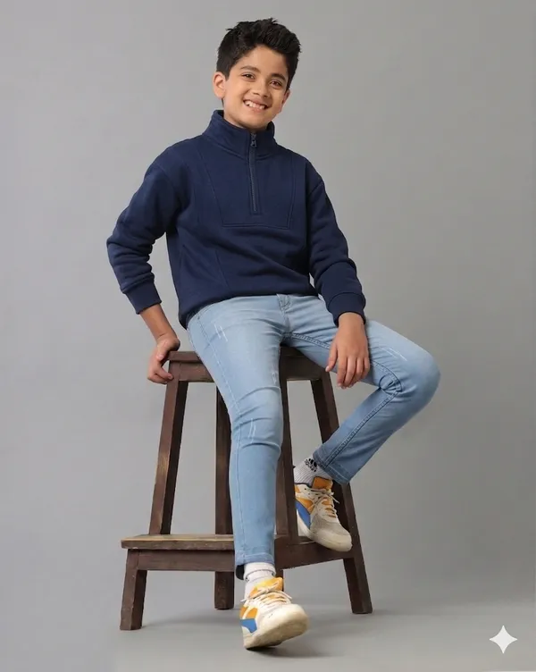 Under_Fourteen_Only_Boys_Navy_Solid_Quarter_Zip_Sweatshirt_|_Full_Sleeves_Relaxed_Fit_High_Neck_Fleece_Pullover_with_Graphic_Print_for_Kids
