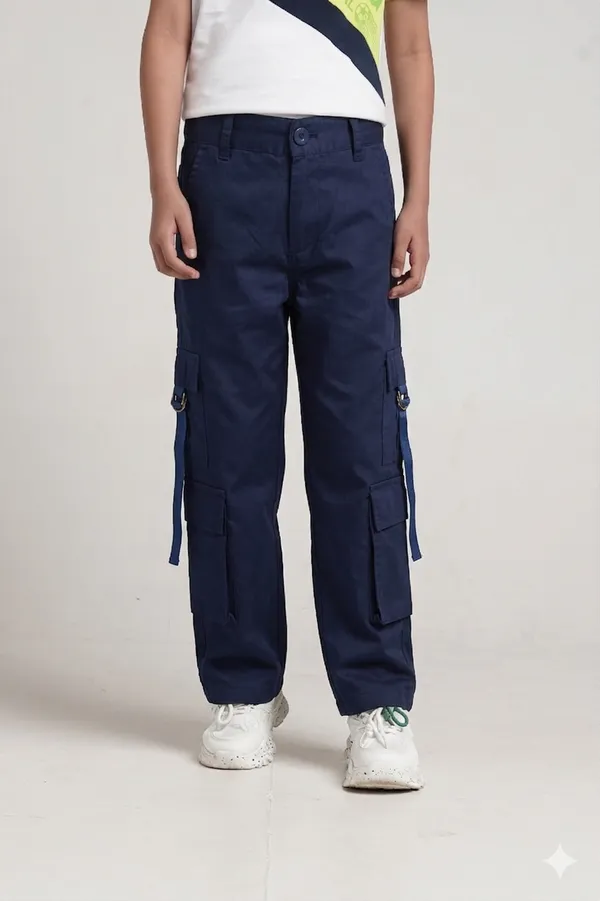Boys_Twill_Cargo_Pocket_Style_N_Contrast_Tape_Belt_Elastic_Rib_Bottom_Hem_Joggers_Fit_Pants