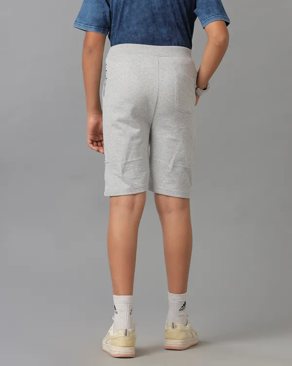 Light_Grey_Boys_Knit_Shorts_With_Cut_&_Sew_At_Pocket_And_Print_On_The_Front_Panel