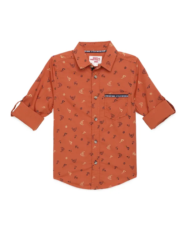 Orange_Cotton_Regular_Fit_Shirts_For_Boys