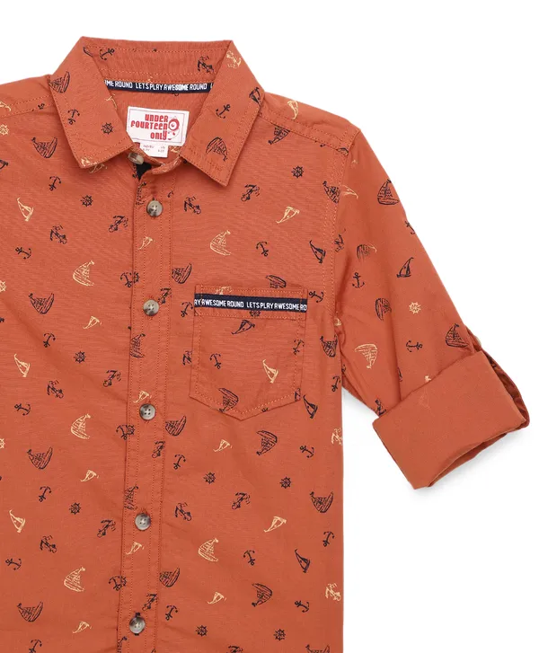 Orange_Cotton_Regular_Fit_Shirts_For_Boys