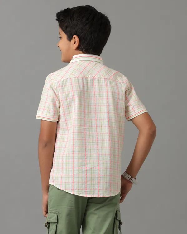 Neon_Green_Crinkle_Cotton_Checks_Rib_Collar_N_Sleeve_Bottom_Hem_Half_Sleeves_Shirt