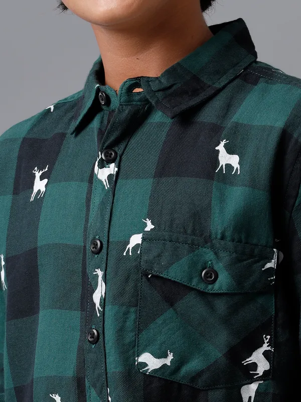 X-Mas_Green_X-Mas_Printed_Checks_Flap_Pocket_Full_Sleeve_Shirt