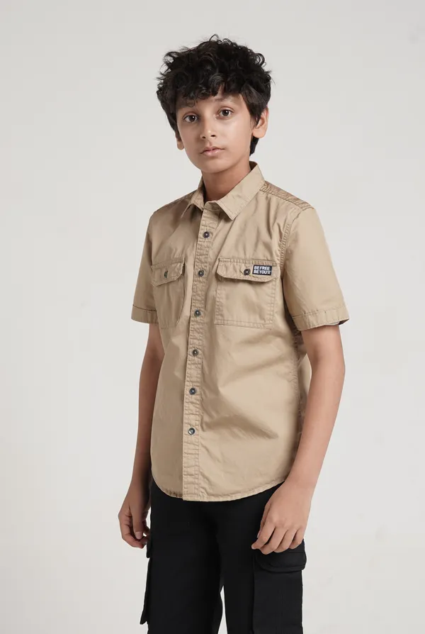 Boys_Twill_Cotton_Denim_Washed_Double_Flap_Pocket_Half_Sleeve_Shirt