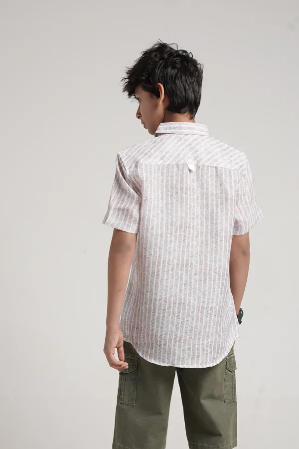 Boys_Cotton_Slub_Y/D_Stripes_Contrast_Tape_on_Patch_Pocket_Half_Sleeve_Shirt