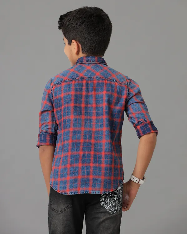 Boys_Cotton_Indigo_Checks_Washed_Shoulder_Patch_Metal_Button_Neck_Twill_Tape_Patch_Pocket_Roll_Up_Shirt