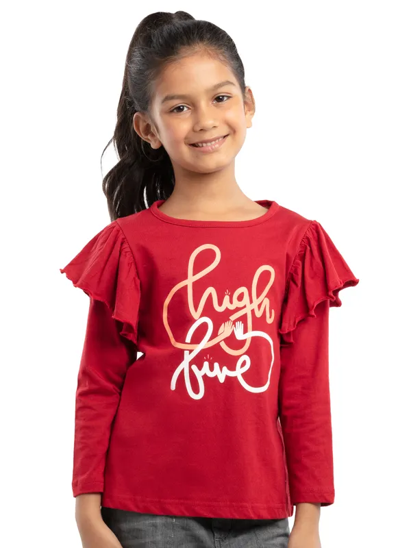 Red_Cotton_Regular_Fit_Tops_For_Girls