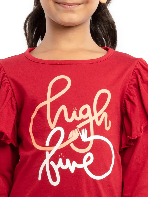 Red_Cotton_Regular_Fit_Tops_For_Girls