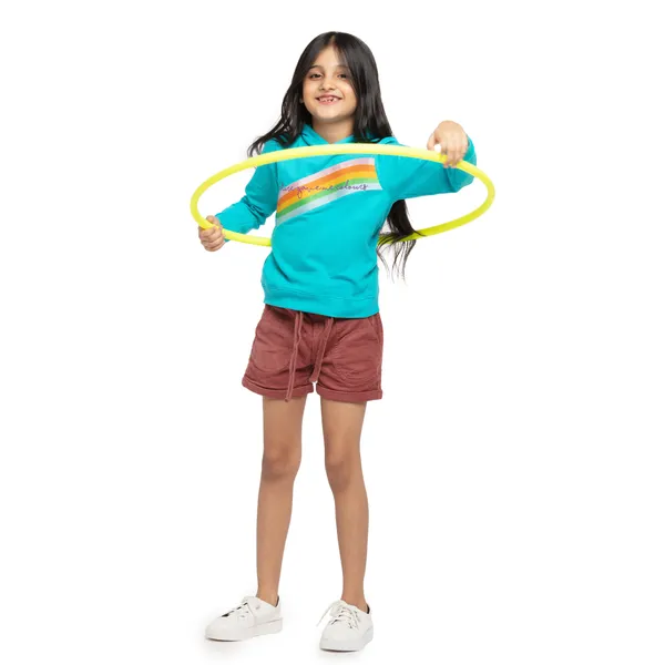 Under_Fourteen_Only_Girls_Blue_Striped_Casual_Crop_T-Shirt_|_Full_Sleeves_Relaxed_Fit_Crew_Neck_Cotton_Jacquard_Tee_with_Contrast_Pocket_&_Tie_Knot_Detail_for_Kids