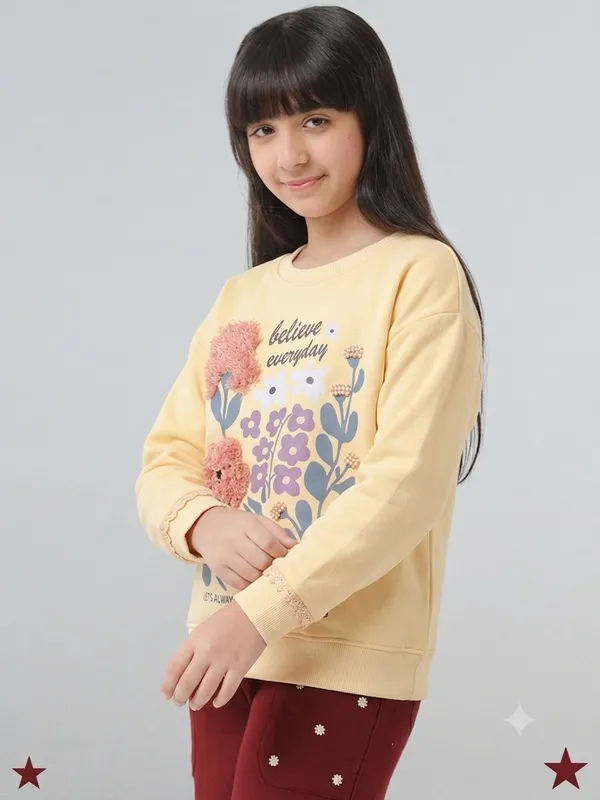 Under_Fourteen_Only_Girls_Yellow_Solid_Color_Block_Sweatshirt_|_Full_Sleeves_Relaxed_Fit_Crew_Neck_Fleece_Sweatshirt_with_Chest_Graphic_Print_for_Kids