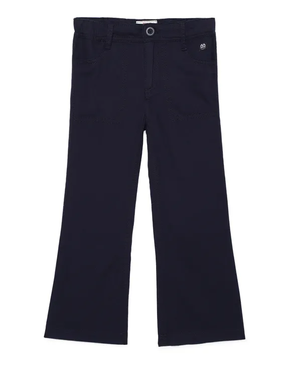 Navy_Cotton_Spandex_Flare_Pant_Trousers_For_Girls
