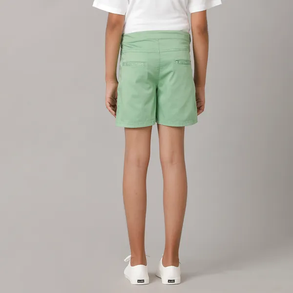 Green_Cotton_Spandex_Slim_Fit_Shorts_For_Girls