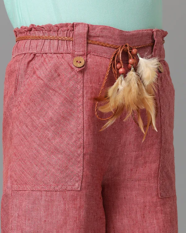 Red_Stripes_Girls_Non_Denim_Chambray_Pant_With_Braided_Belt