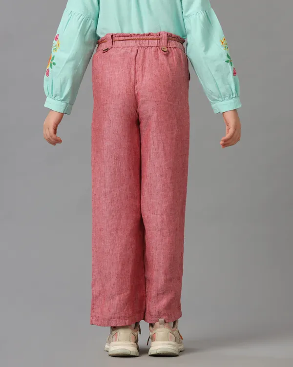 Red_Stripes_Girls_Non_Denim_Chambray_Pant_With_Braided_Belt