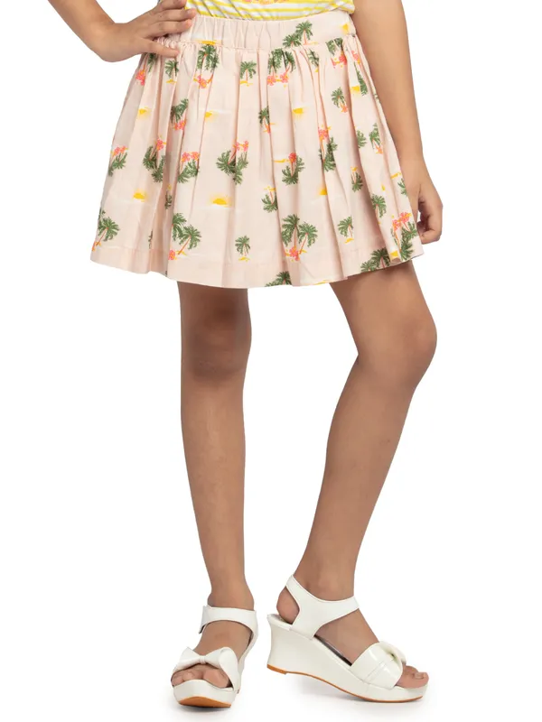 Peach_Cotton_Regular_Fit_Skirts_For_Girls