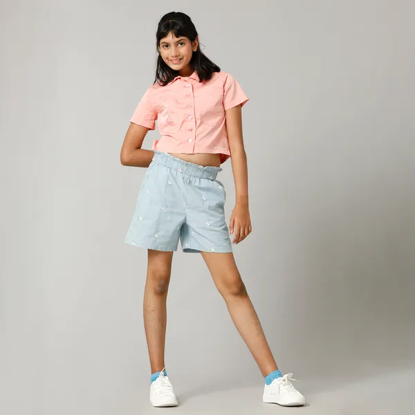 Peach_Cotton_Spandex_Regular_Fit_Tops_For_Girls
