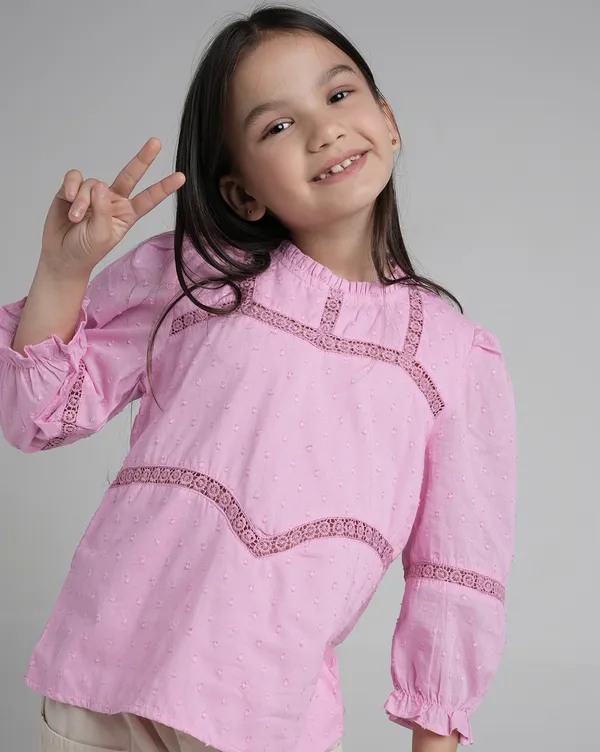 Peach_Cotton_Spandex_Regular_Fit_Tops_For_Girls