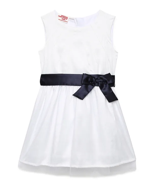 White_Polyester_Regular_Fit_Dresses_For_Girls