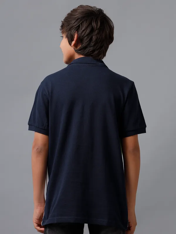 Blue_Boys_Half_Sleeve_Polo_Cut_&_Sew_T-Shirt_With_State_Of_Mind_Print