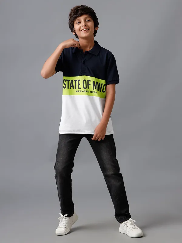 Blue_Boys_Half_Sleeve_Polo_Cut_&_Sew_T-Shirt_With_State_Of_Mind_Print